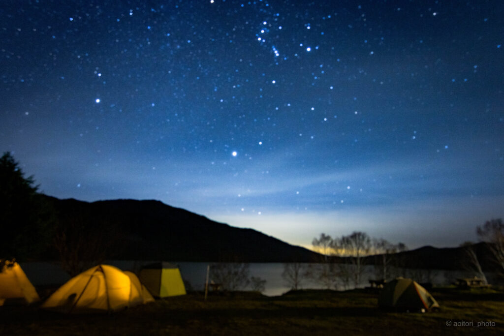 野反湖キャンプ場の星空写真1