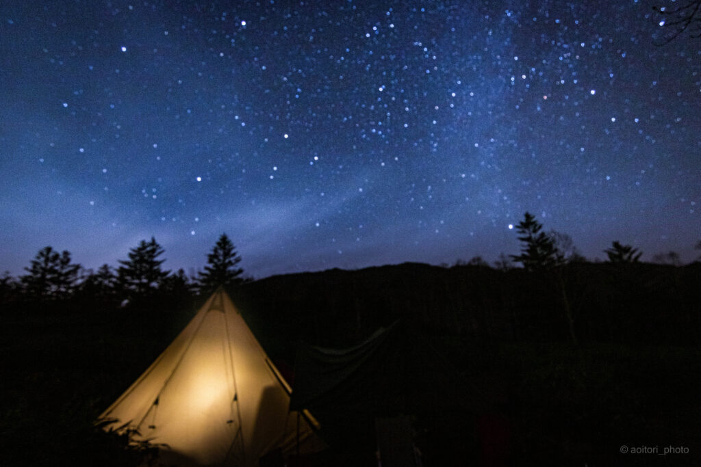 野反湖キャンプ場の星空写真2